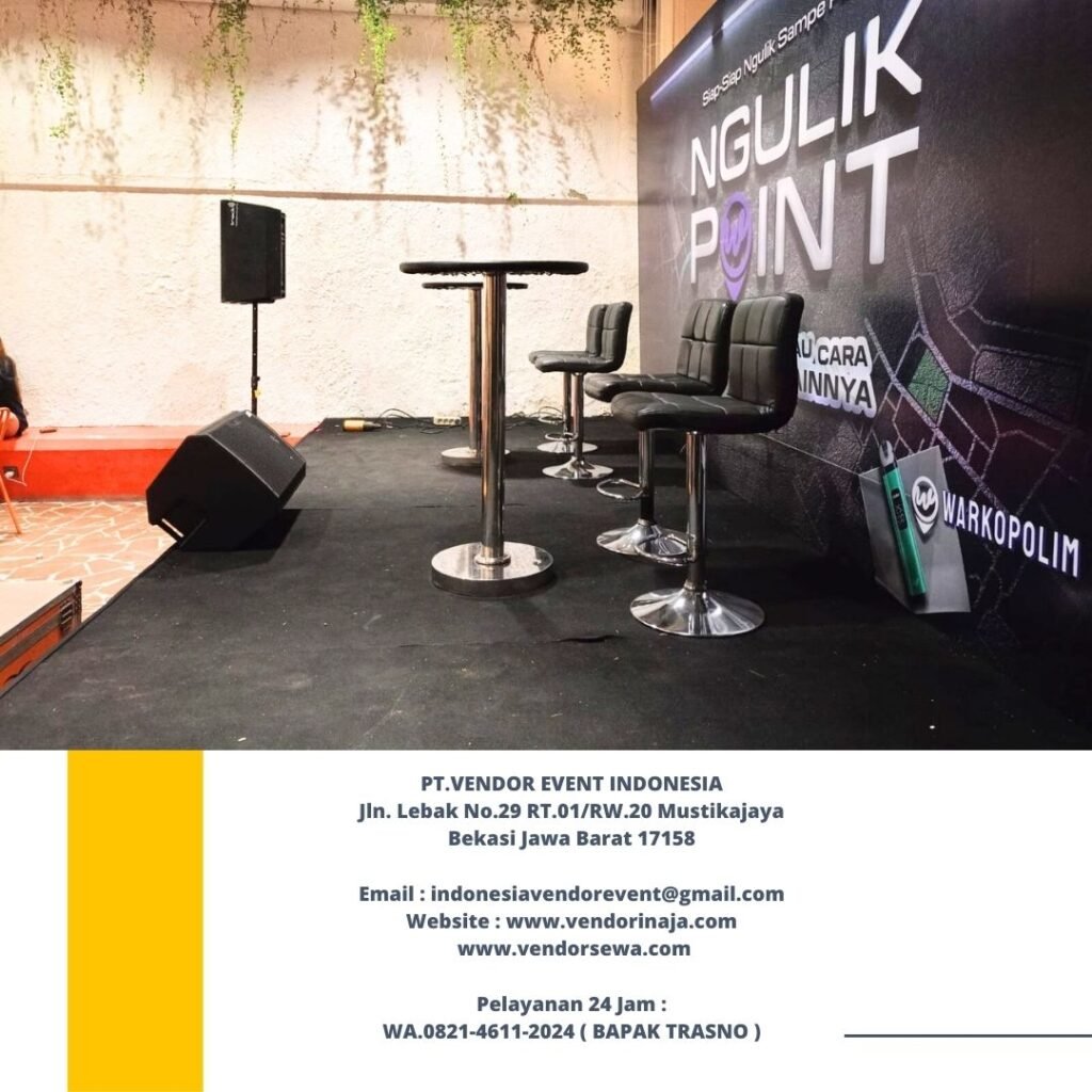 Sewa Meja Bar,Kursi bar Hitam Event Area Bogor