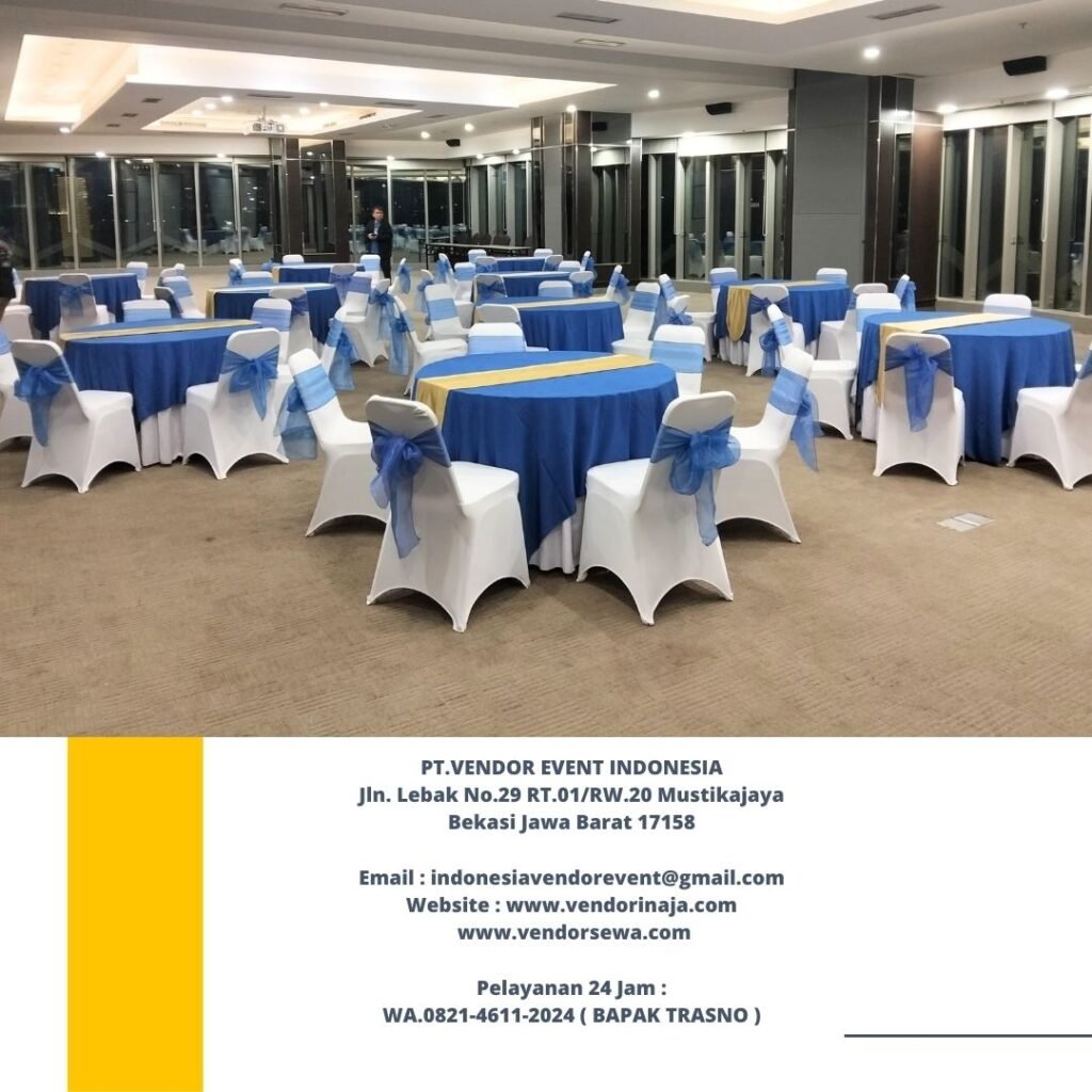 Sewa Meja,Kursi Event Lengkap Cover Aneka Warna di Jakarta