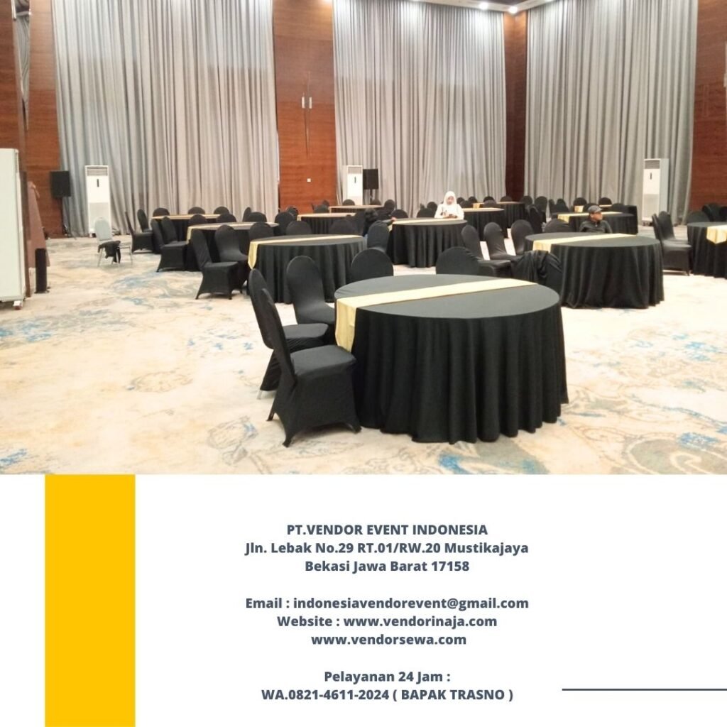 Sewa Meja,Kursi Event Lengkap Cover Aneka Warna di Jakarta