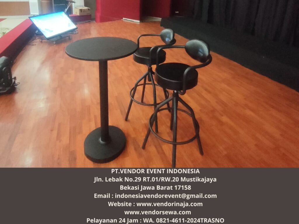 Rental Kursi Barstool senderan full hitam Jakarta