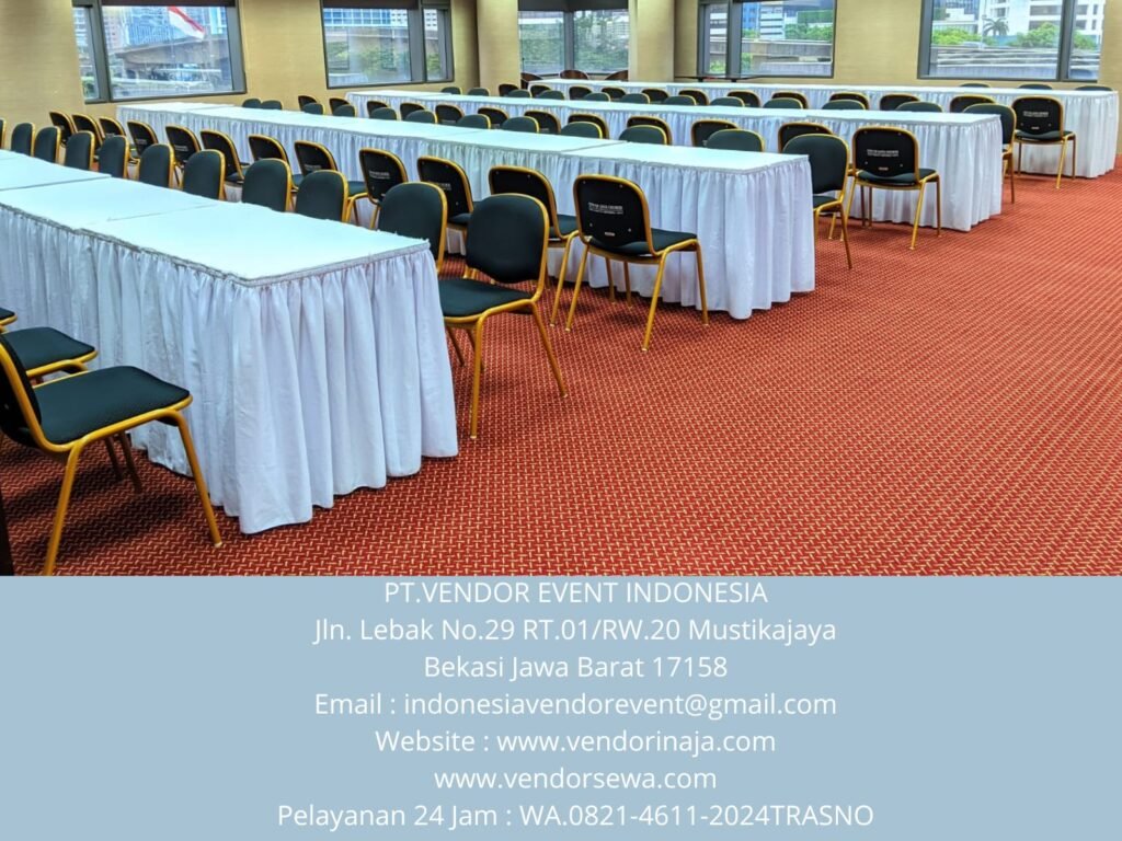 Sewa Meja Kotak Taplak Model Skriting Putih Jakarta