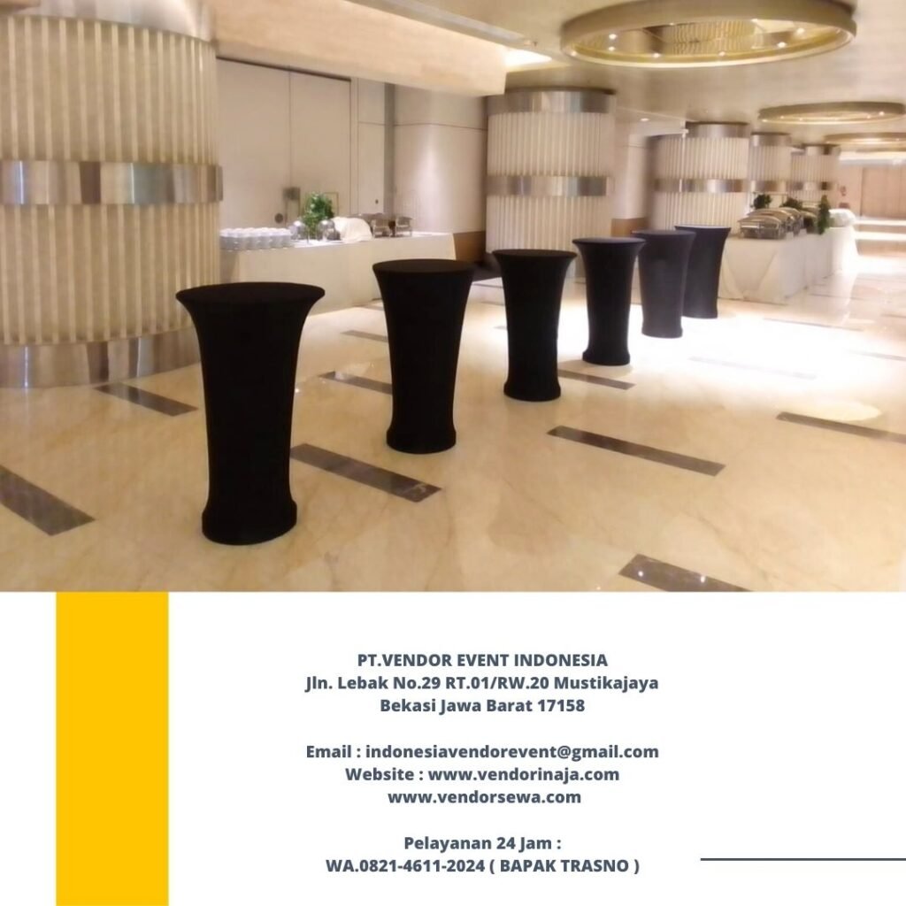 Sewa Meja Barstool Lengkap Plus Cover Area Jakarta Layanan Siap Antar