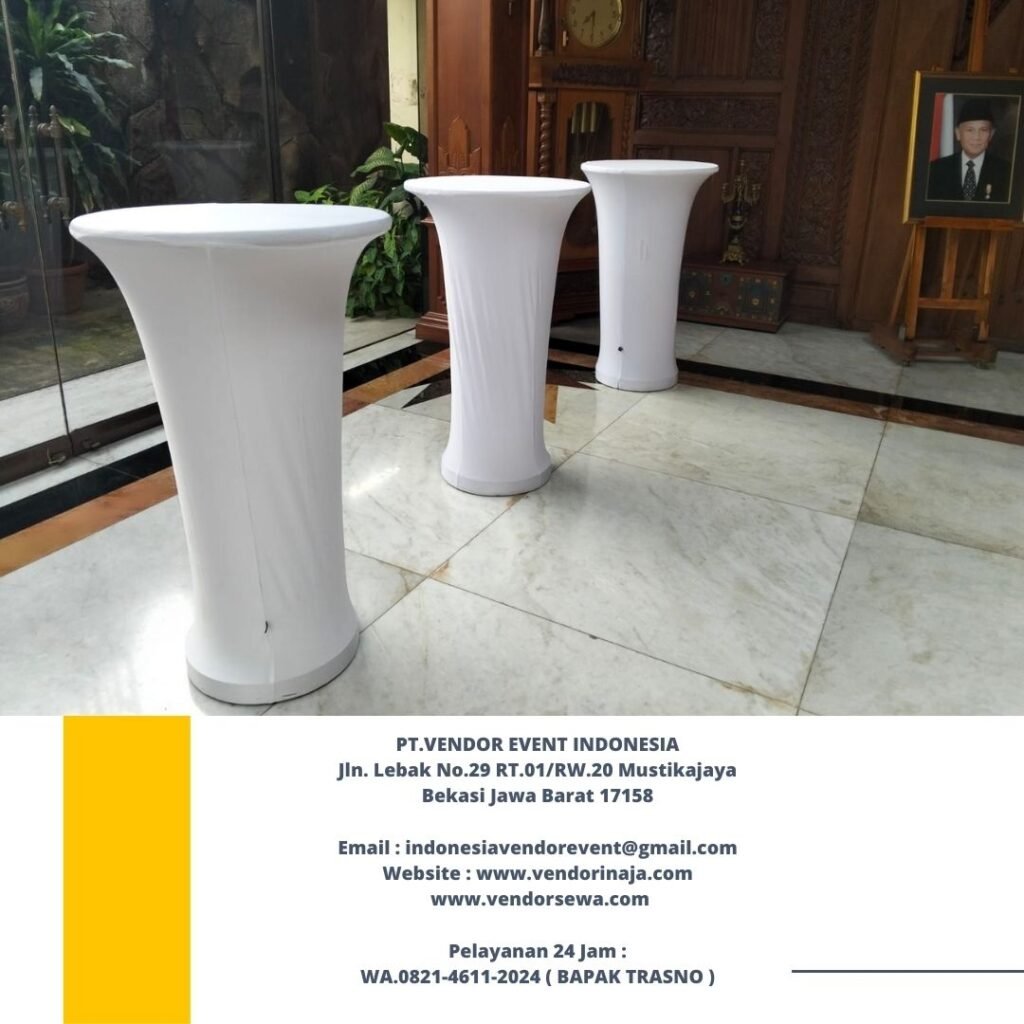 Sewa Meja Barstool Lengkap Plus Cover Area Jakarta Layanan Siap Antar
