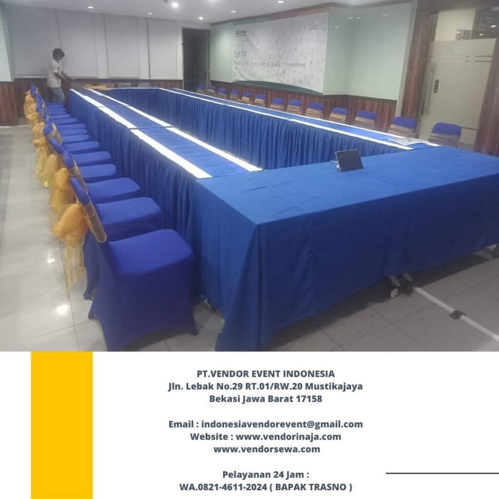 Sewa Meja,Kursi Taplak Dan Sarung Kursi Biru Jakarta