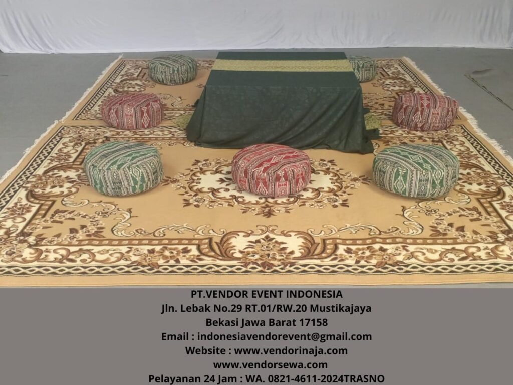 Sewa Meja Kotak Lesehan, Karpet Permadani Cokelat Kembangan Jakarta