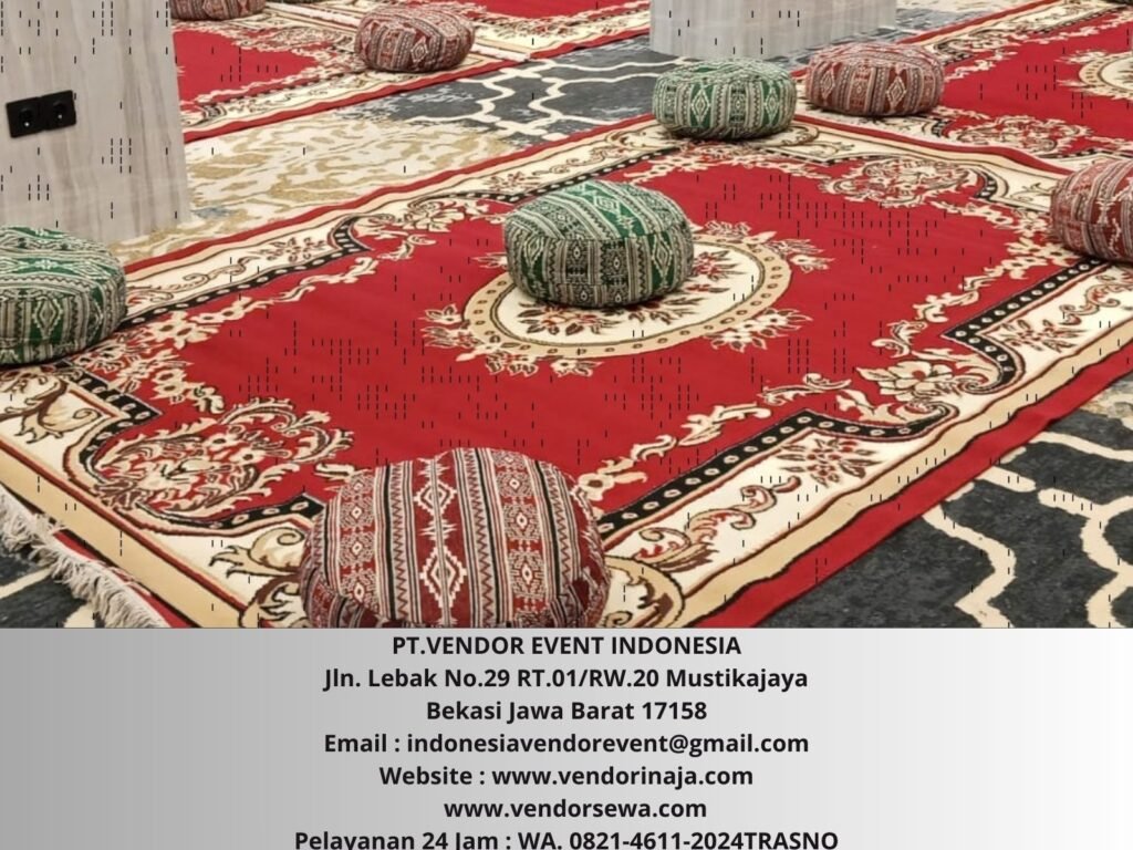 Sewa Karpet Permadani Bantal Lesehan Bulat Event Hotel mercure Grogol