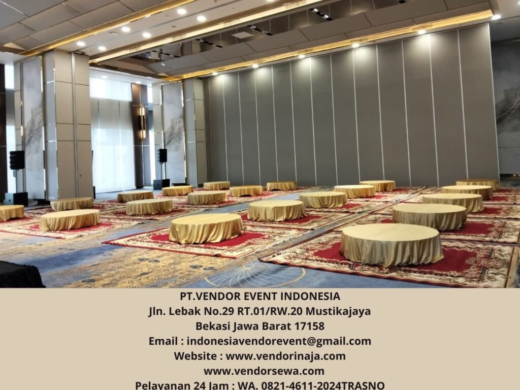 Sewa Karpet Permadani Merah,Meja Lesehan Bundar Area Jakarta