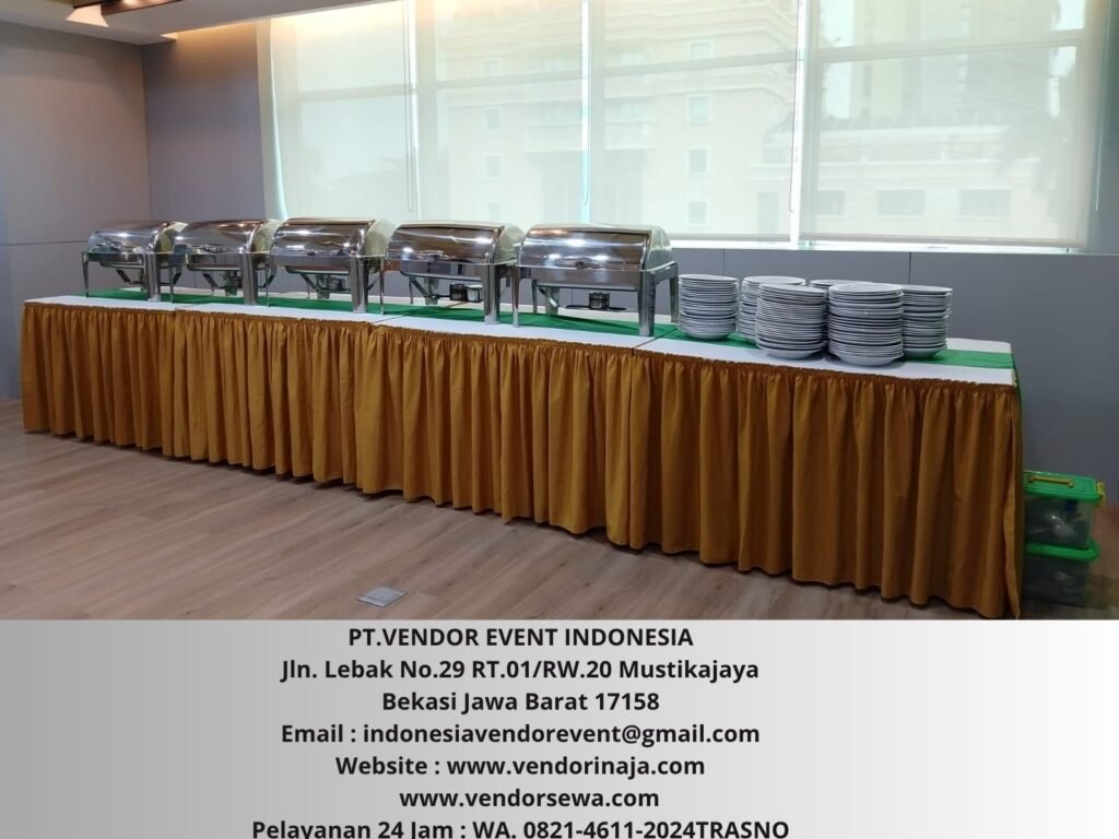 Sewa Meja Kotak Ukuran 120×80cm Taplak Putih Jakarta Selatan