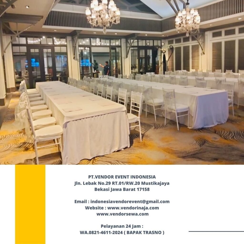 Sewa Kursi Tiffany Putih,Meja Kotak Cover Putih Area Jakarta