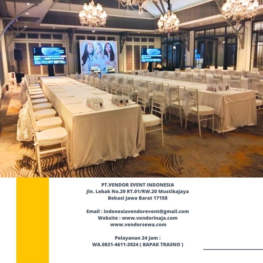 Sewa Kursi Tiffany Putih,Meja Kotak Cover Putih Area Jakarta