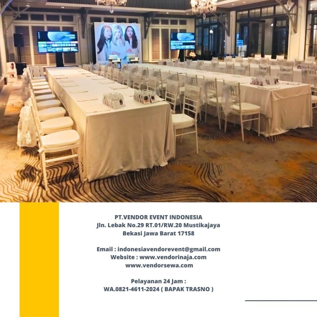 Sewa Kursi Tiffany Putih,Meja Kotak Cover Putih Area Jakarta