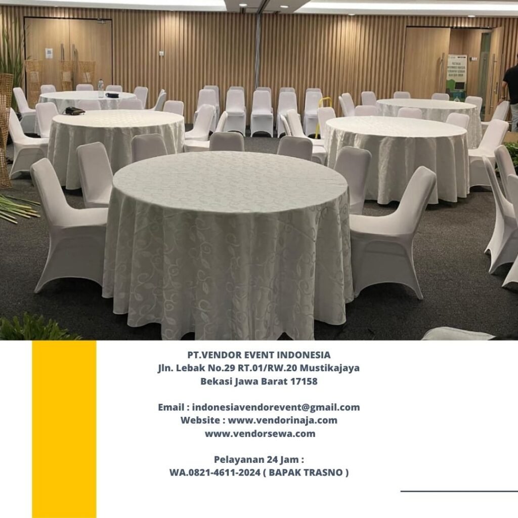 Sewa Meja Bundar,Kursi Event Cover Putih Jakarta