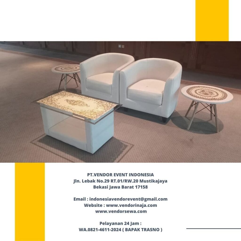 Sewa Sofa Oval Set Meja Kaca VIP OJK Jakarta
