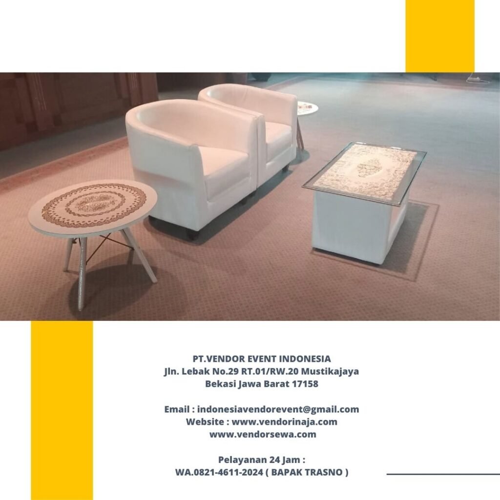 Sewa Sofa Oval Set Meja Kaca VIP OJK Jakarta