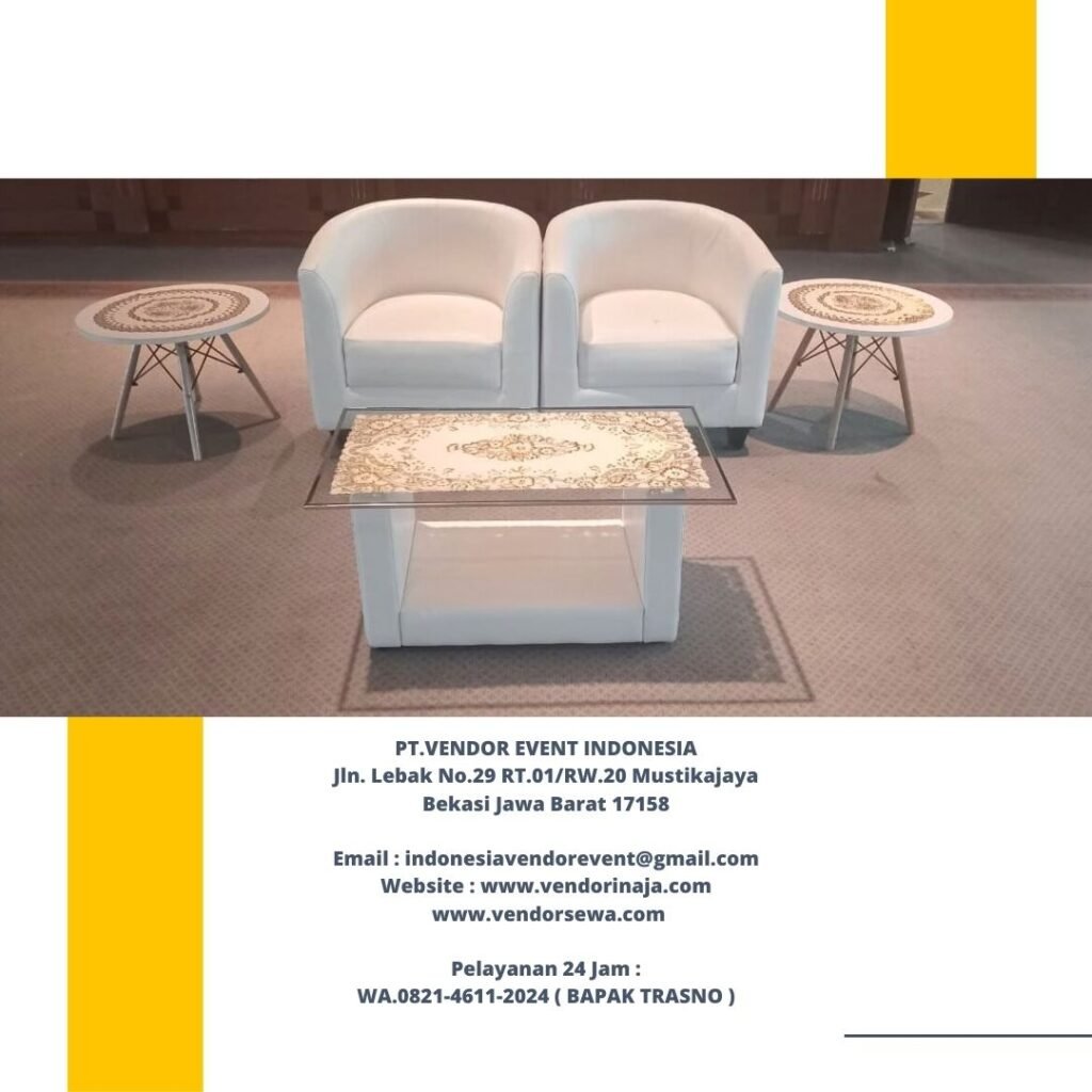 Sewa Sofa Oval Set Meja Kaca VIP OJK Jakarta