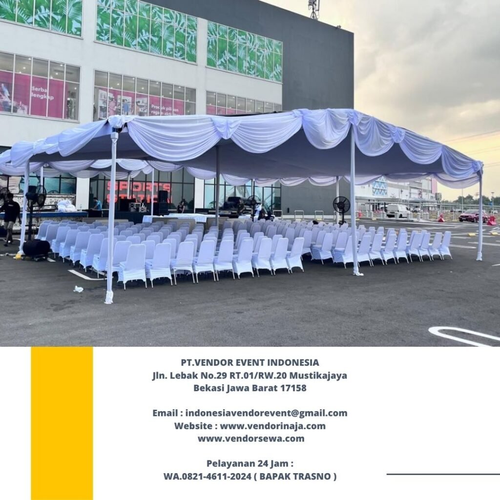 Sewa Tenda Plafon Putih Model Gudang Area Depok