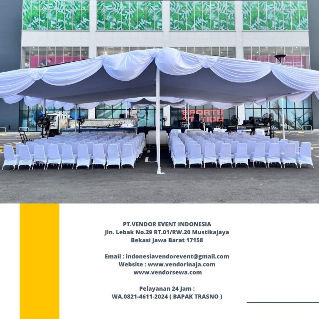 Sewa Tenda Plafon Putih Model Gudang Area Depok