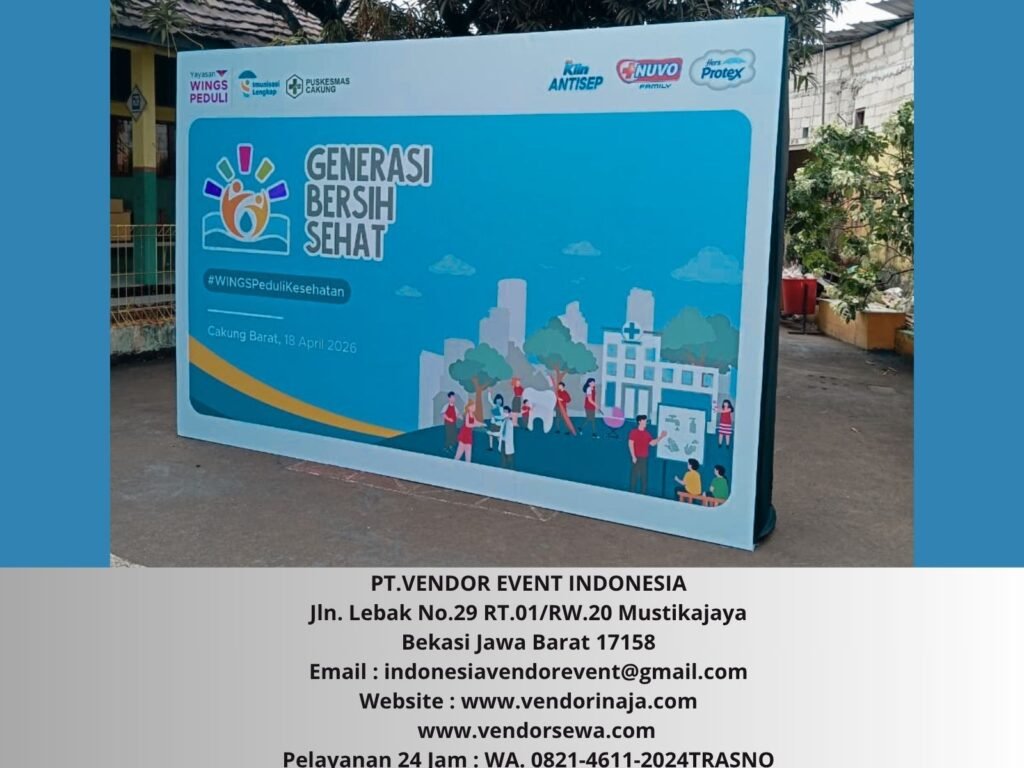 Sewa Backdrop Flexy Korea Event SD Cakung Jakarta Selatan
