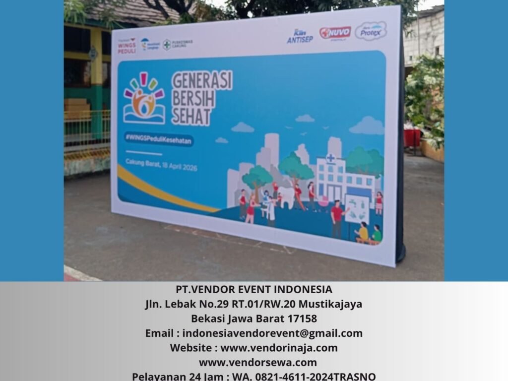 Sewa Backdrop Flexy Korea Event SD Cakung Jakarta Selatan
