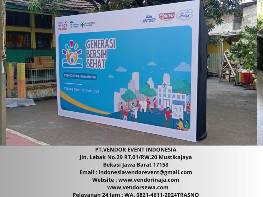 Sewa Backdrop Flexy Korea Event SD Cakung Jakarta Selatan