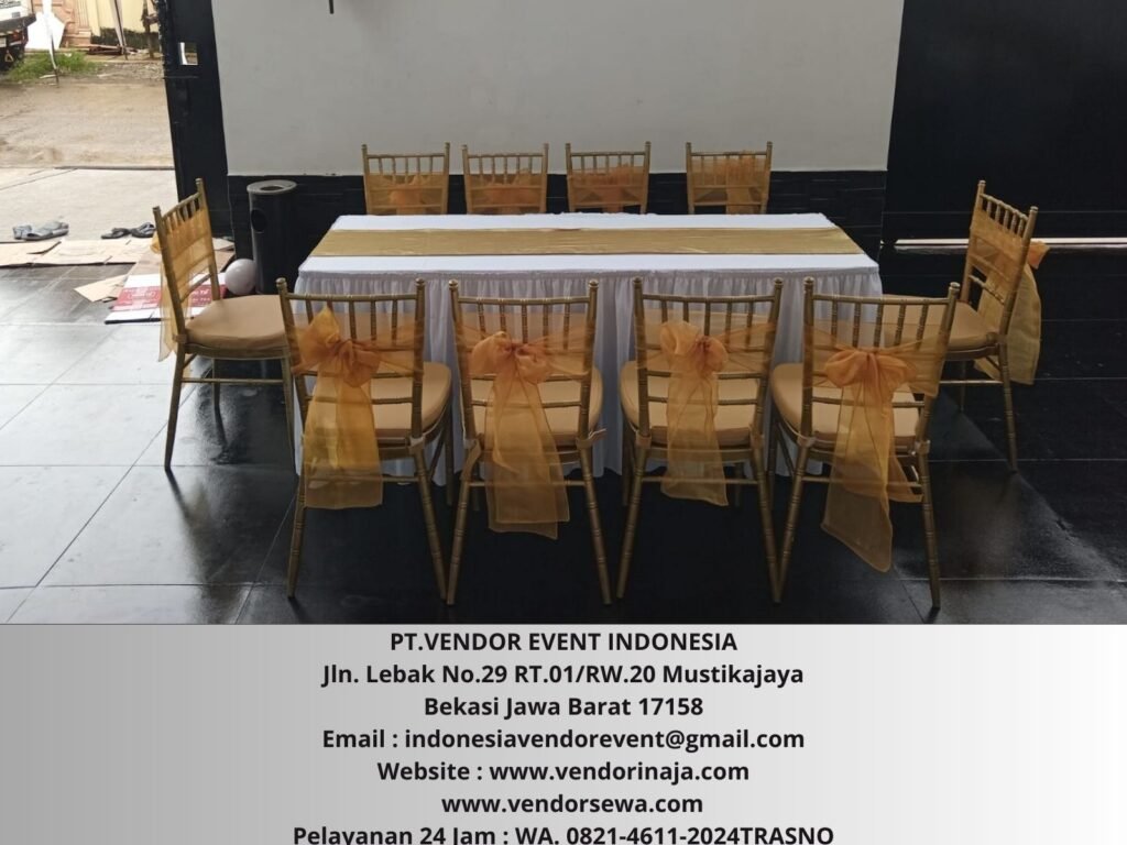 Sewa Meja Ibm,Kursi Vip Tiffany Gold Event Istana Merdeka