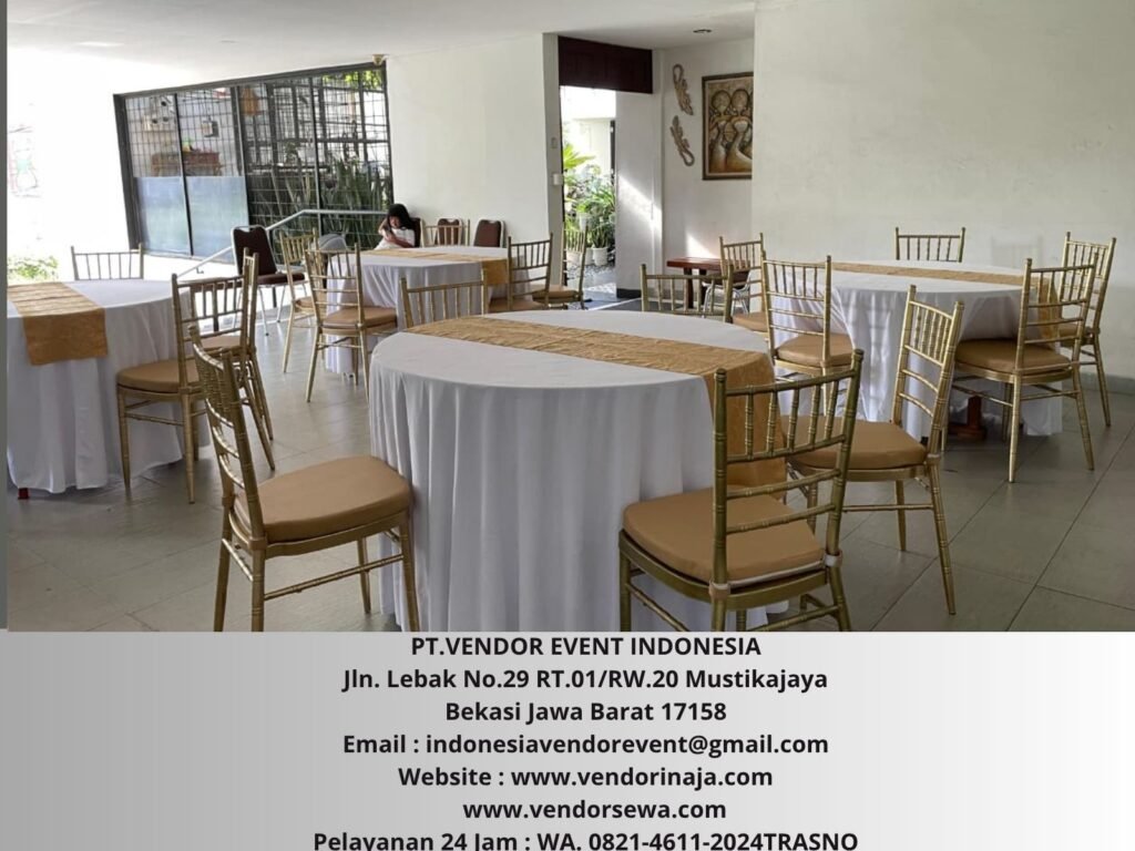 Rental Meja prasmanan,round table,Kursi tiffany Jakarta