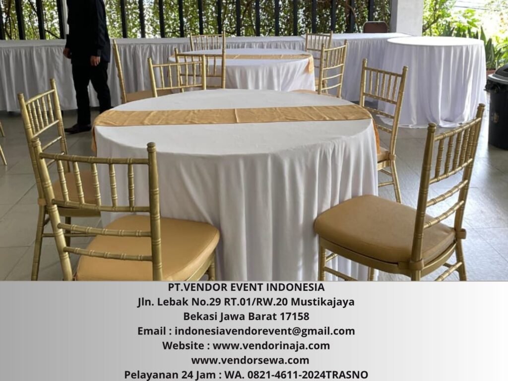 Rental Meja prasmanan,round table,Kursi tiffany Jakarta