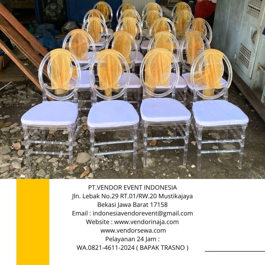 Sewa Kursi Olivia Acrylic Event PT Lemigas Ciledug Jaksel