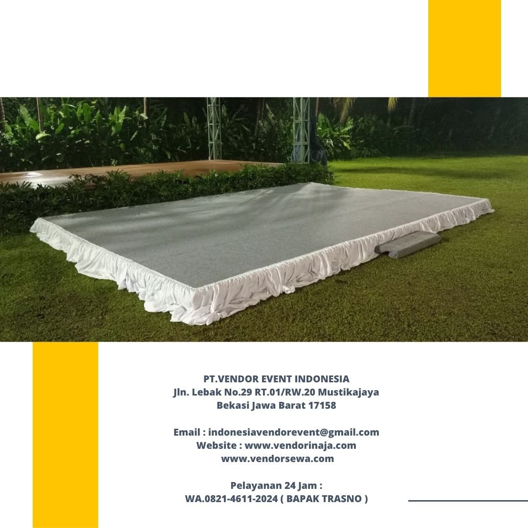 Sewa Panggung Karpet Abu-abu Rempel Putih Di Jakarta