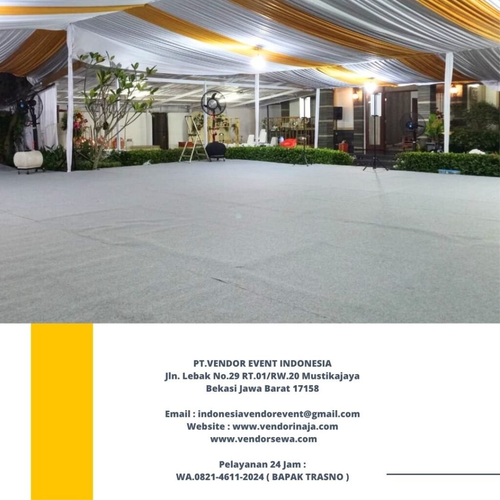 Sewa Tenda Dekorasi Serut Putih Gold Event Villa Bogor Indah