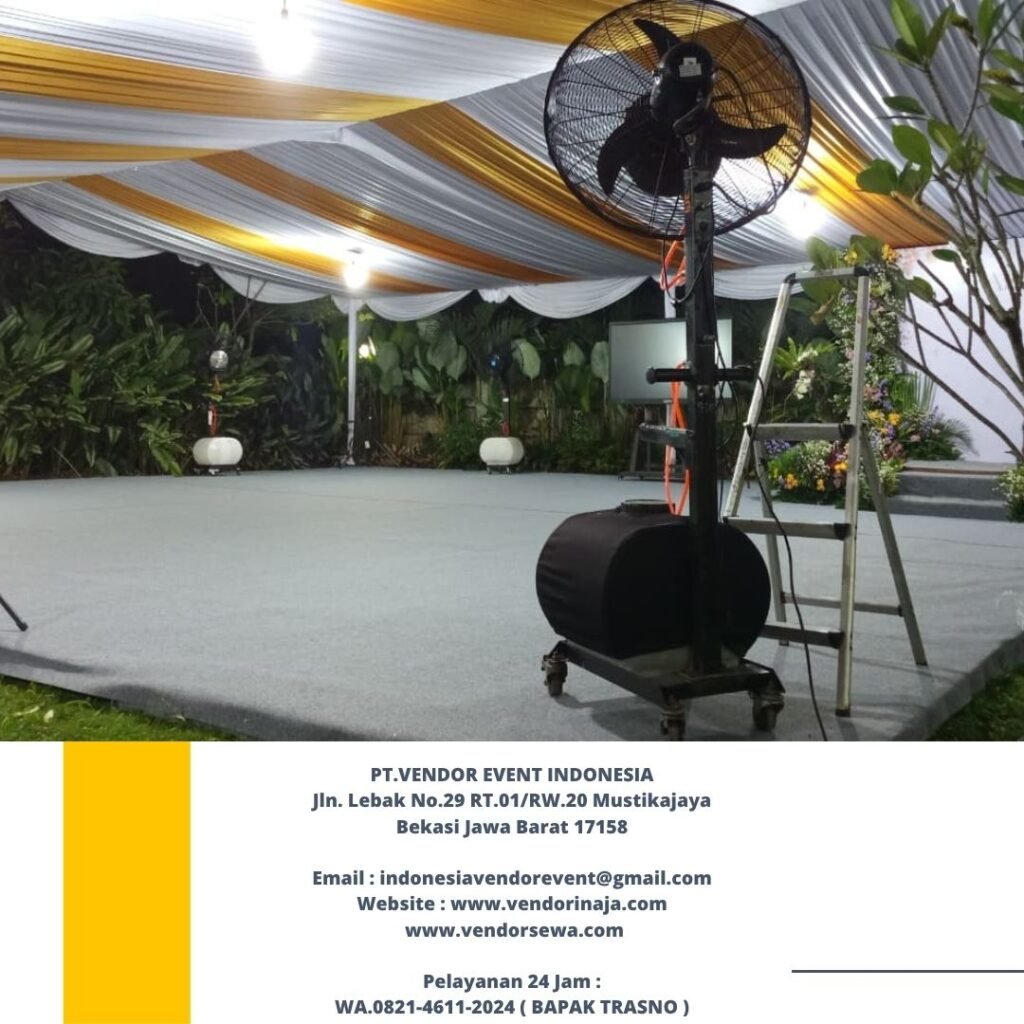 Sewa Tenda Dekorasi Serut Putih Gold Event Villa Bogor Indah