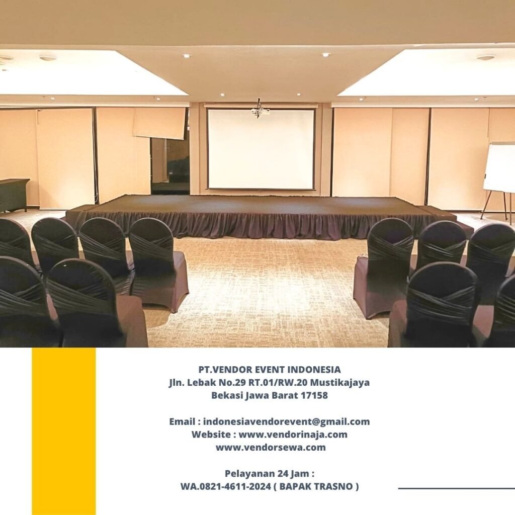Sewa panggung indoor karpet Dan poni Hitam Jakarta