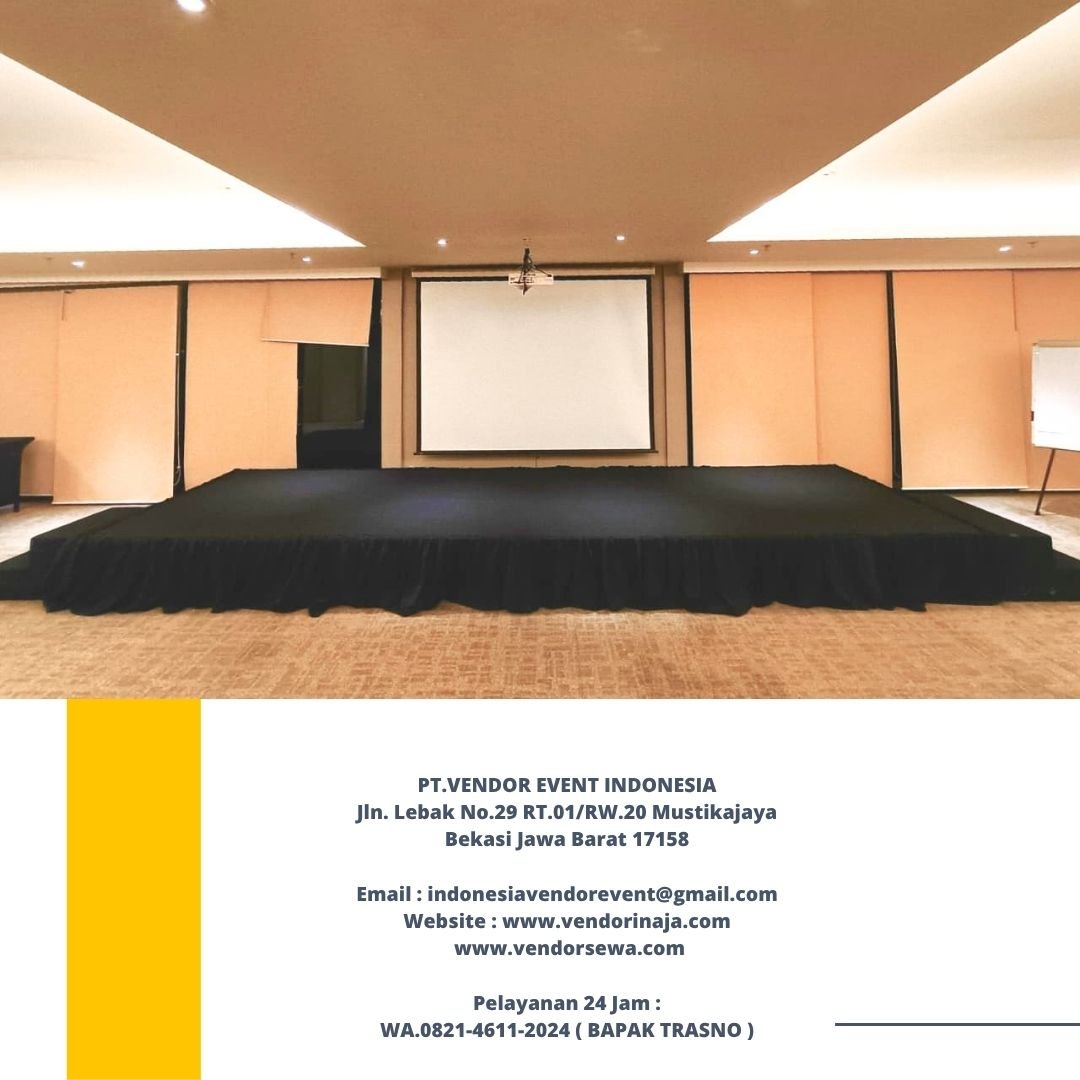 Sewa panggung indoor karpet Dan poni Hitam Jakarta