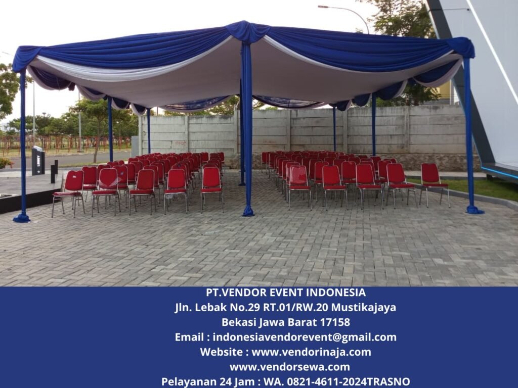 Sewa Tenda serut Kain Rempel Poni Biru Jakarta