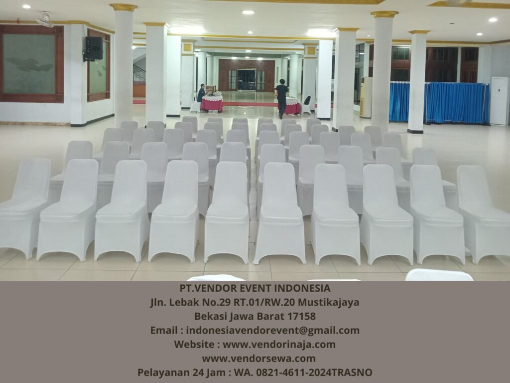 Sewa Kursi Futura cover Street Putih Event Kemendes Kalibata