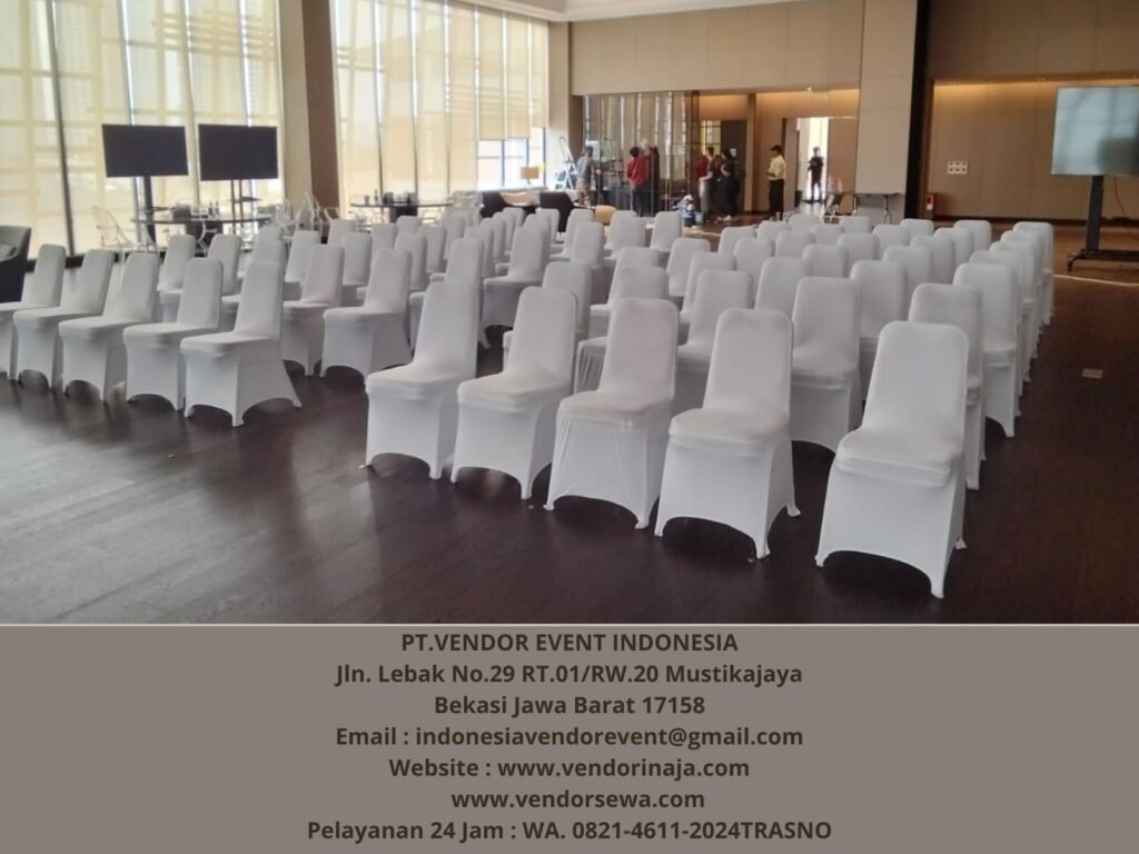 Sewa Kursi Futura cover Street Putih Event Kemendes Kalibata
