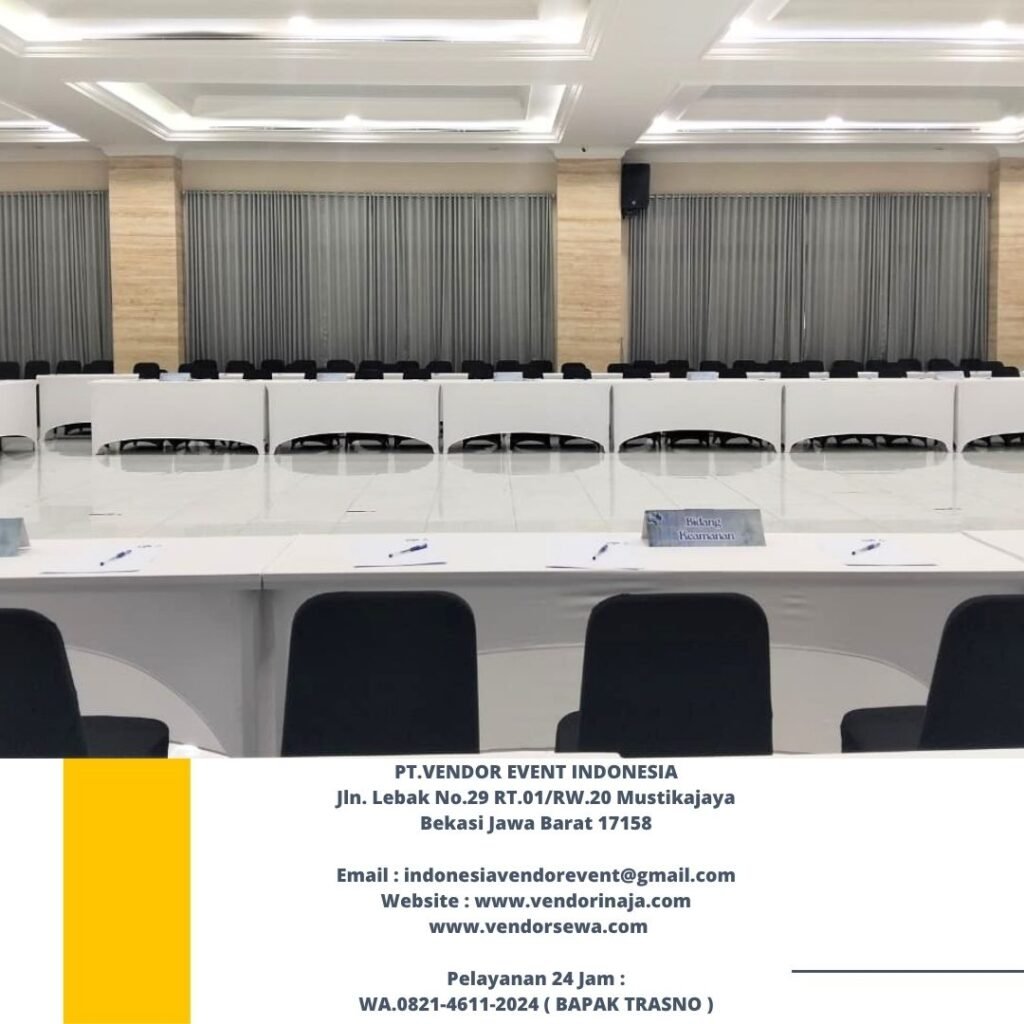 Sewa Meja IBM Dan Kursi Futura Cover Stretch Putih Di Jakarta Selatan