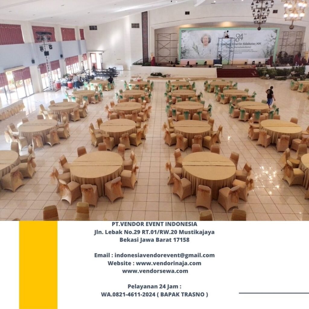 Sewa Round Table, kursi event cover Gold jaktim