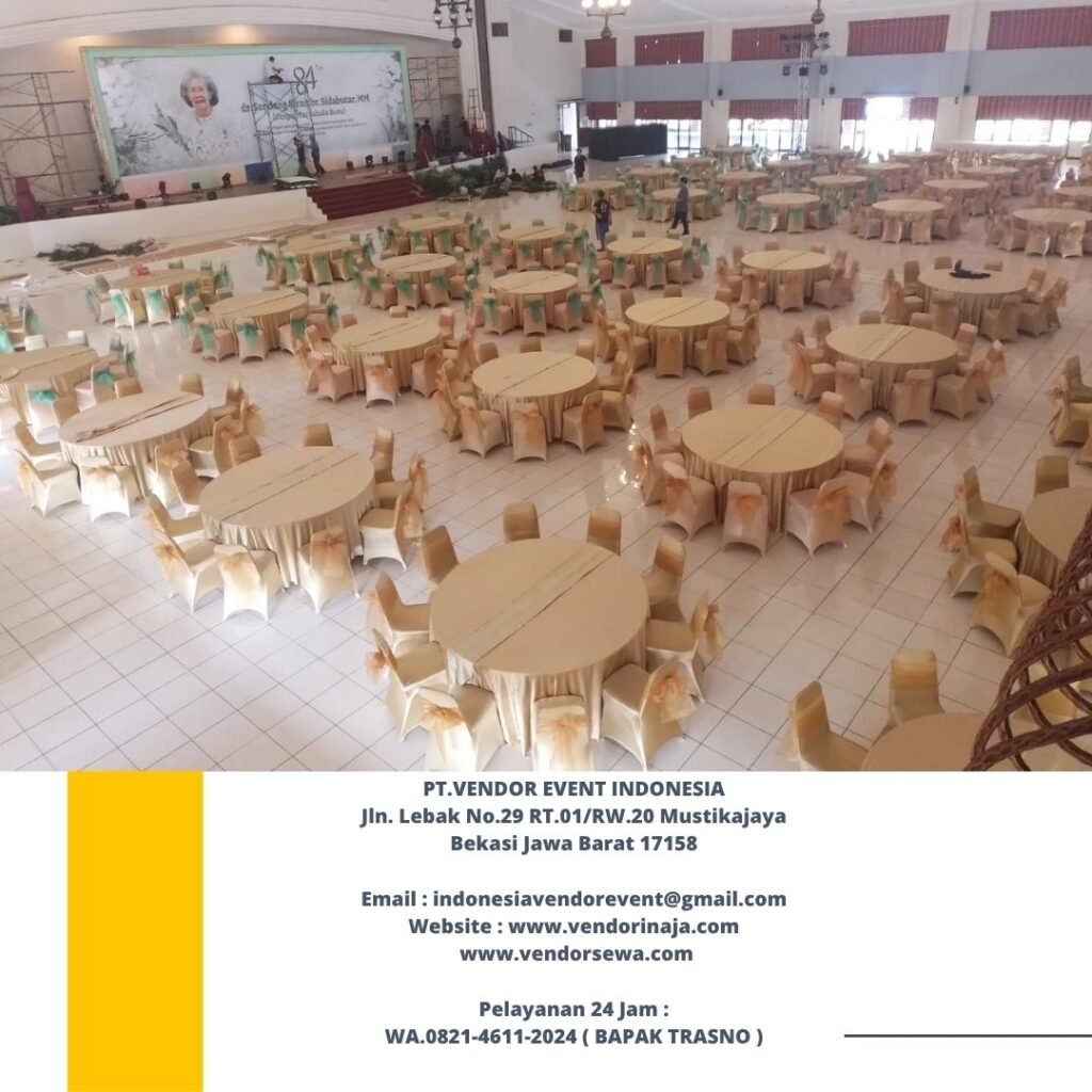 Sewa Round Table, kursi event cover Gold jaktim