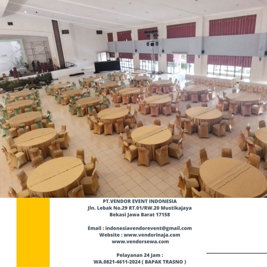 Sewa Round Table, kursi event cover Gold jaktim