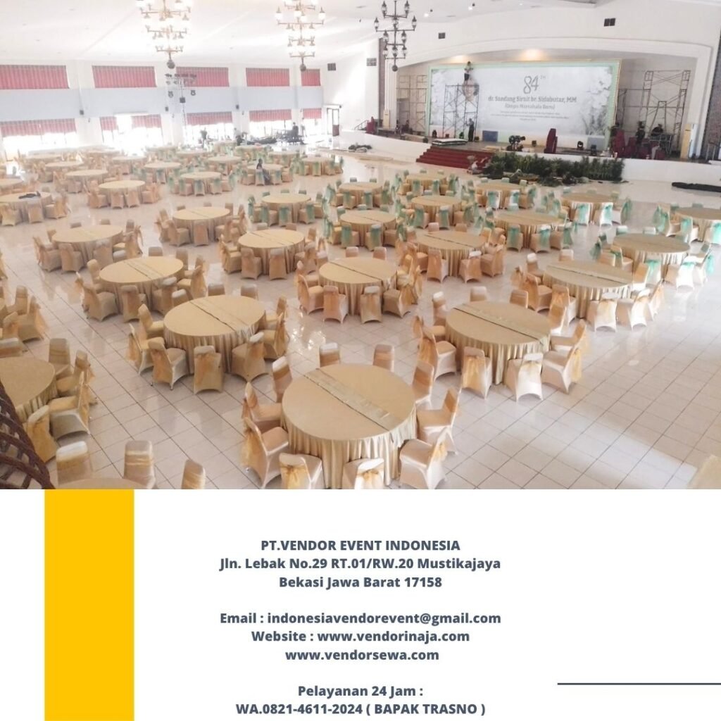 Sewa Round Table, kursi event cover Gold jaktim