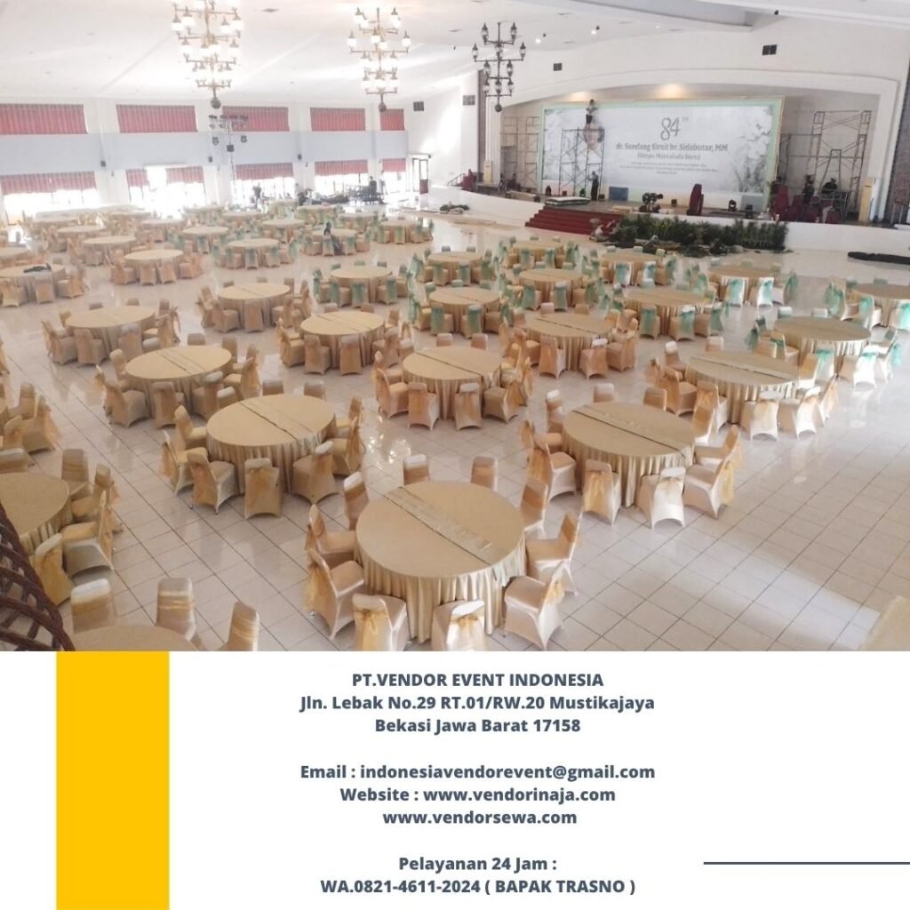 Sewa Round Table, kursi event cover Gold jaktim
