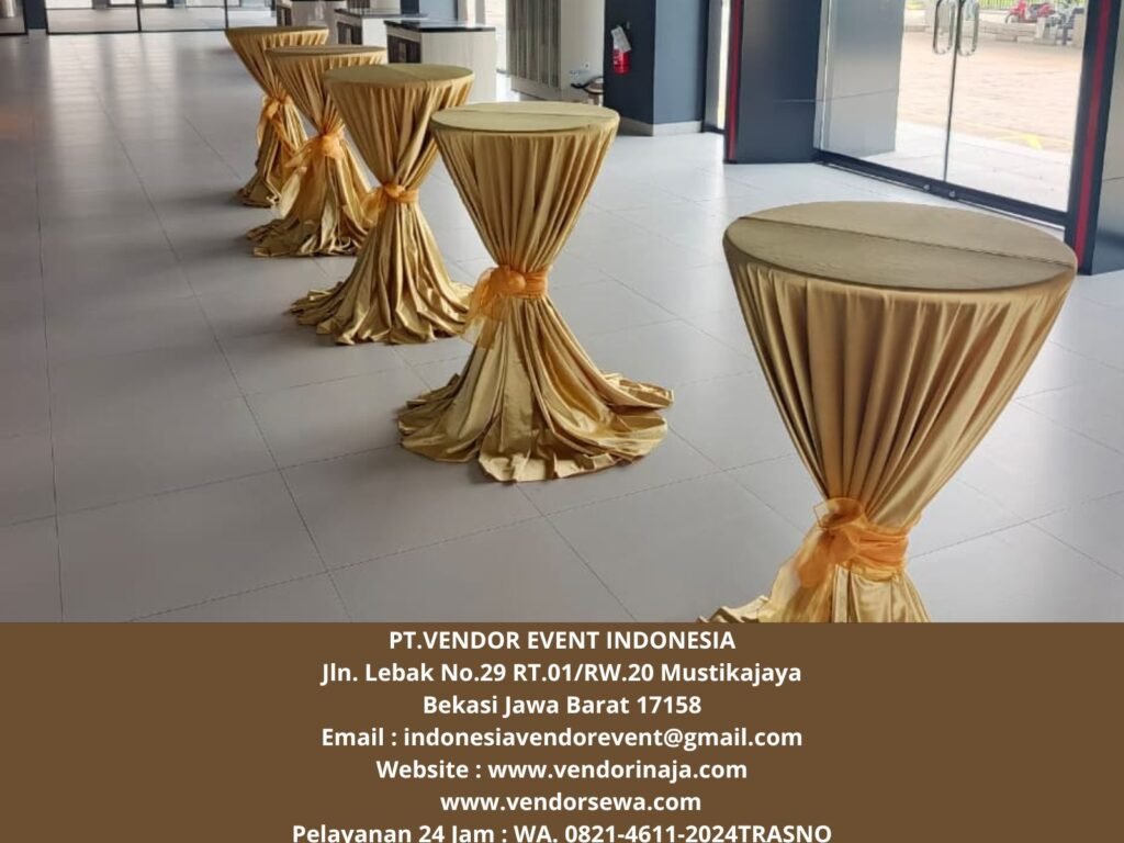Sewa MEJA BARSTOOL TEBAR PITA GOLD Jakarta