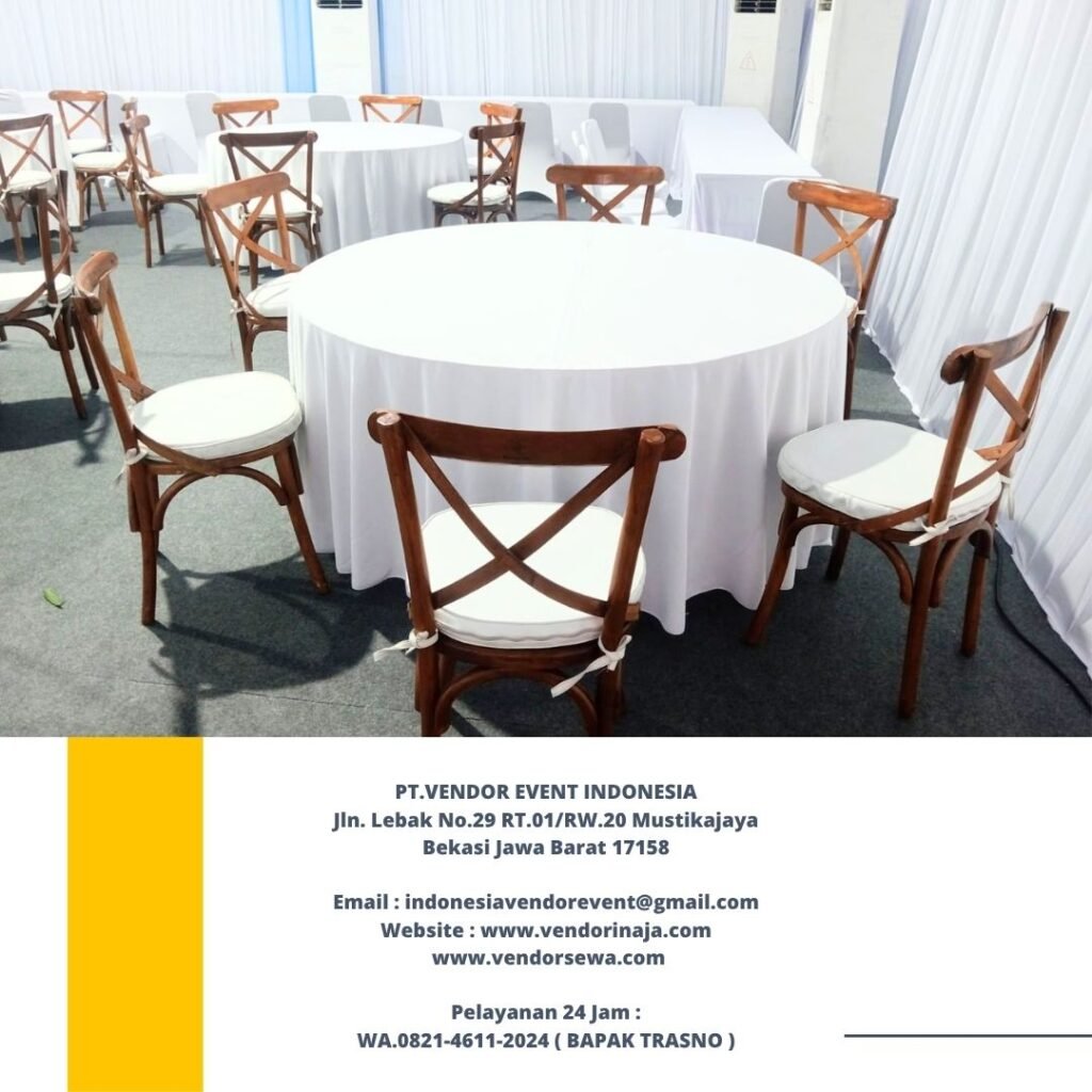Rental Round Table,Kursi Silang Kayu Jakarta