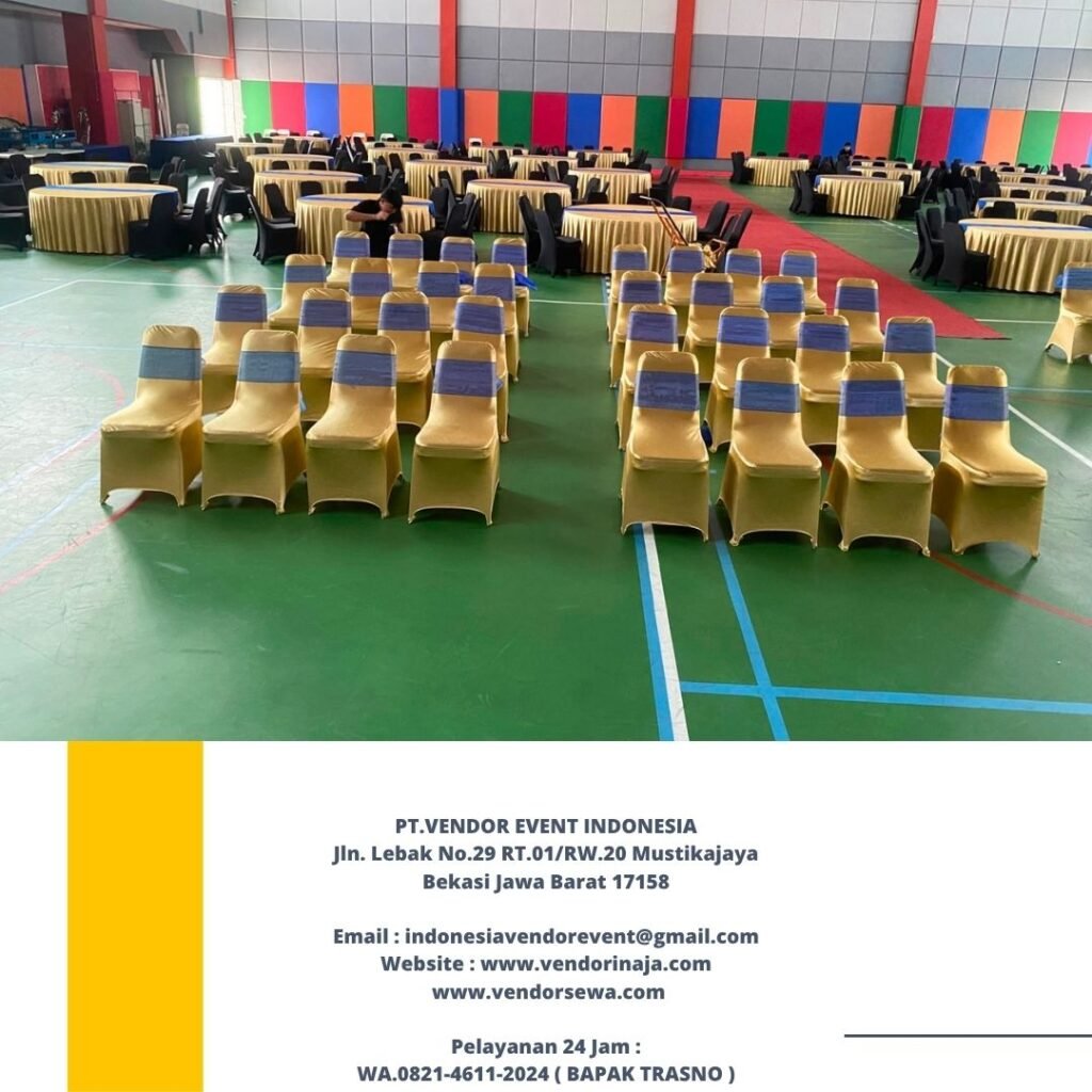 Sewa Meja Bundar,Kursi Futura Cover Gold Cakung Jaktim