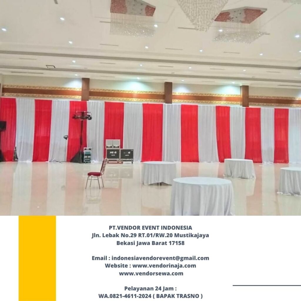 Sewa Meja Konsol,Panggung,Tirai Merah Putih Jakarta
