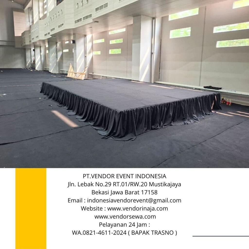 Sewa Meja Konsol,Panggung,Tirai Merah Putih Jakarta