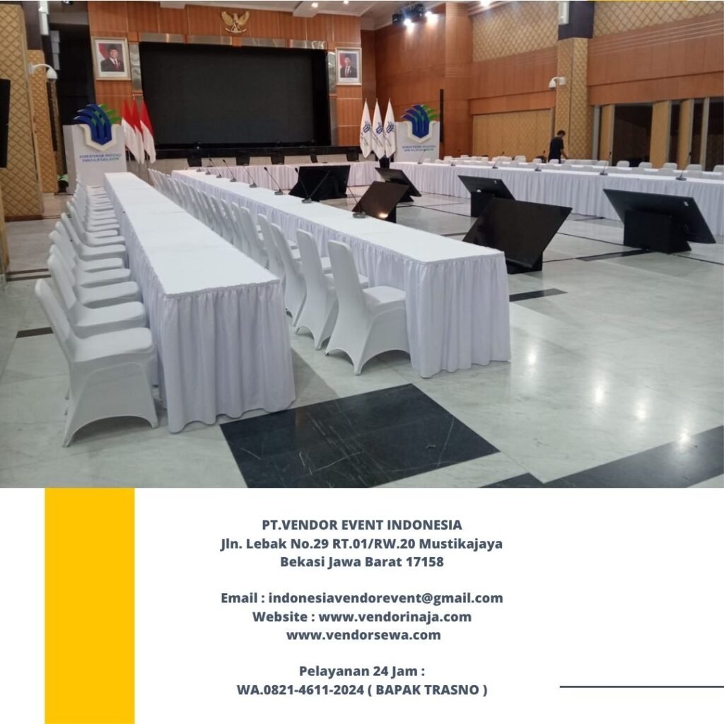 Gudang Sewa Meja Ibm Cover Skirting Putih Di Jakarta