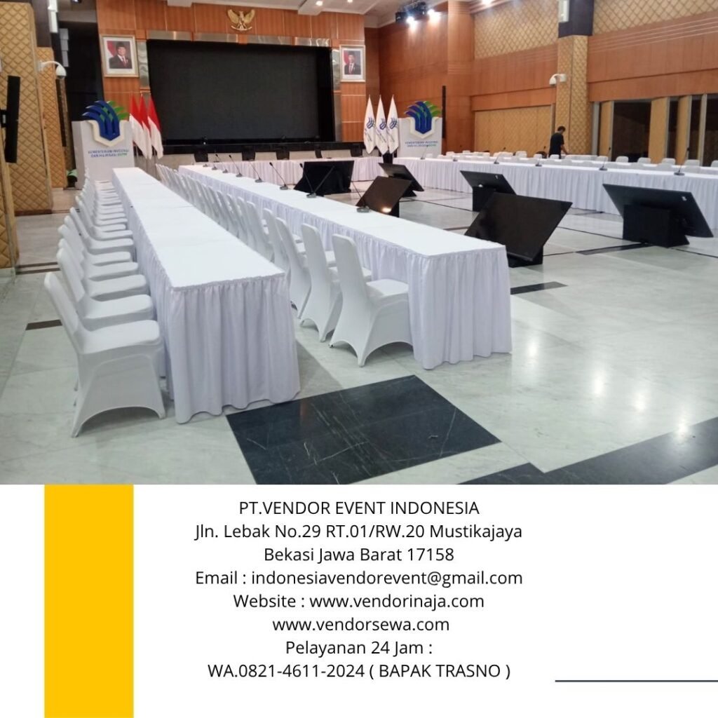 Gudang Sewa Meja Ibm Cover Skirting Putih Di Jakarta