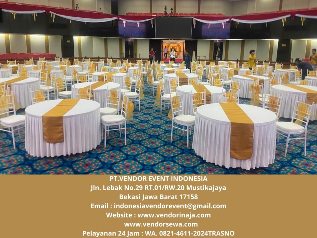 Sewa Kursi Tiffany Putih Plus Pita Gold Jakarta